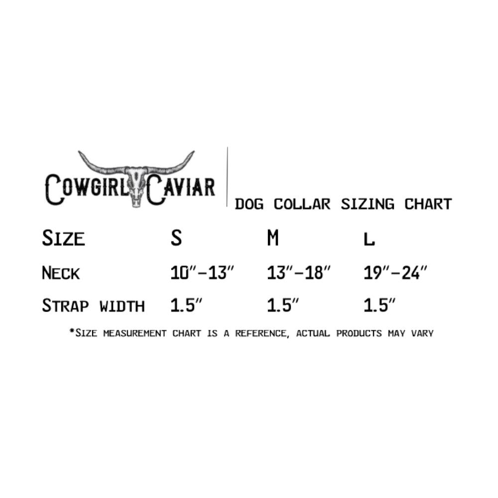 Genuine Leather Dog Collar with Beaded Inlay