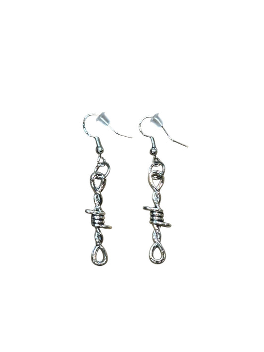 Barbed Wire Earrings - Sterling Silver Hooks