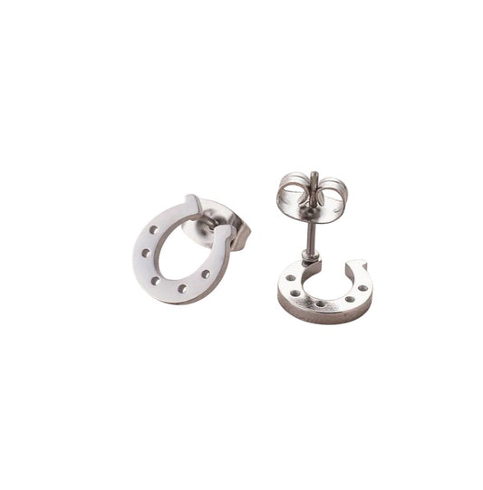 Stainless steel stud earrings - Lucky Horseshoe