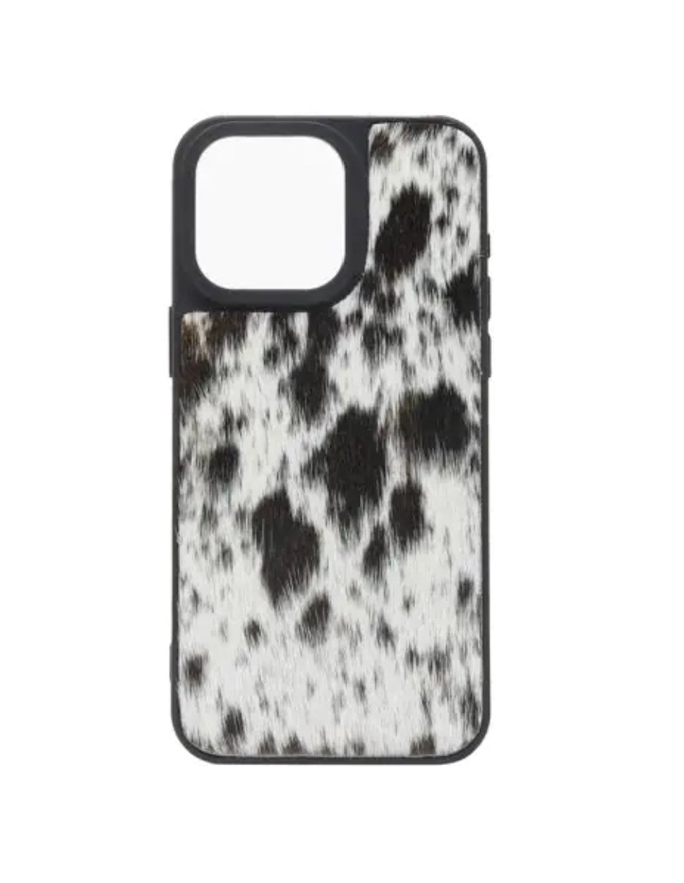 Phone Case for iPhone - Black & White Hair On Cowhide