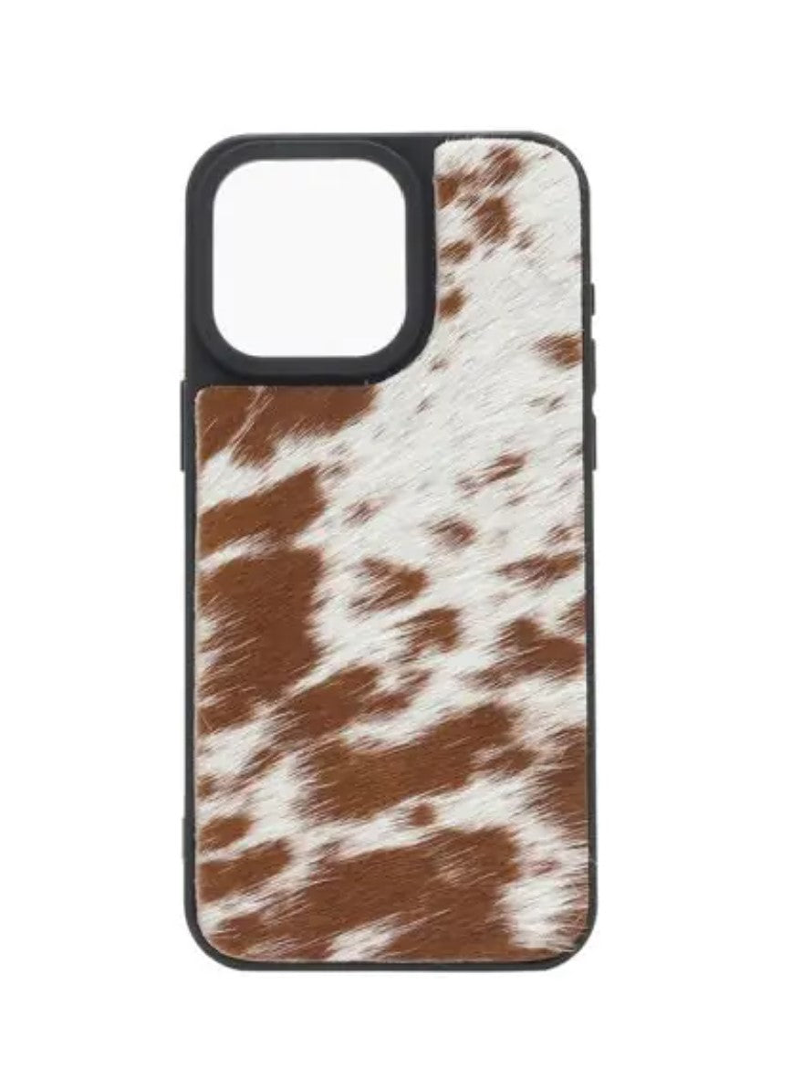 Phone Case for iPhone - Brown & White Hair On Cowhide