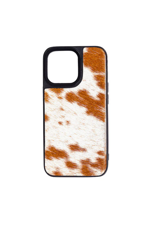 Phone Case for iPhone - Brown & White Hair On Cowhide