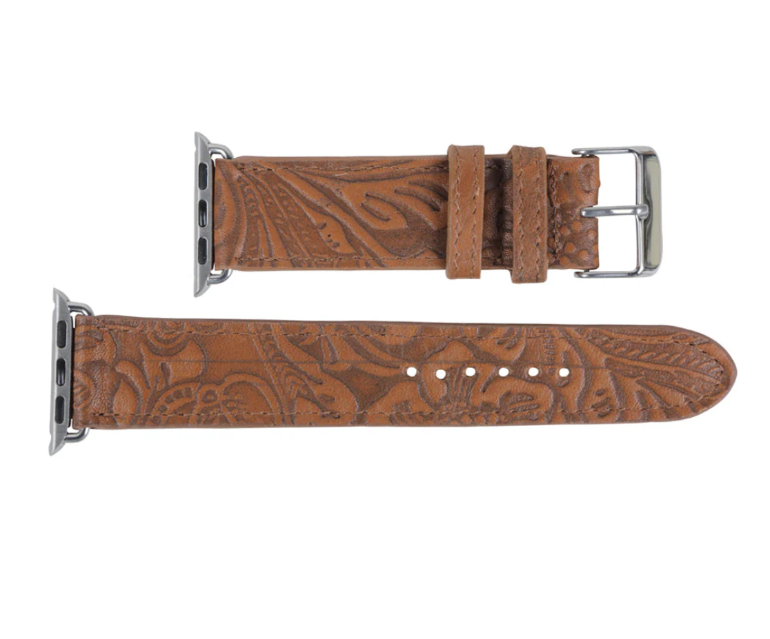 Apple Watchband - Brown Genuine Embossed Leather