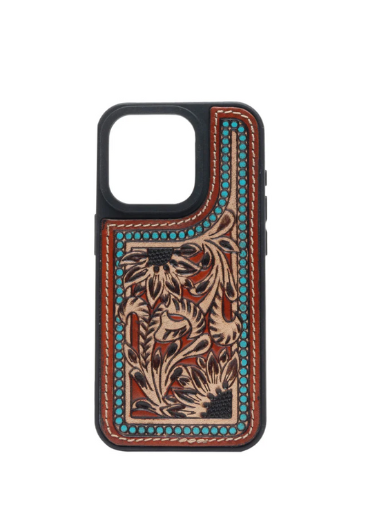 Phone Case for iPhone - Hand Tooled Leather