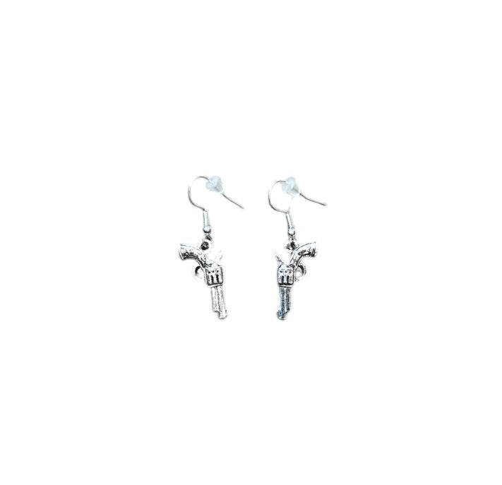Pistol Earrings - Sterling Silver Hooks
