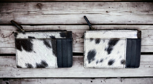 Western Wallet Cowhide Pocket Wallet Myra Wallet - BLACK TONES