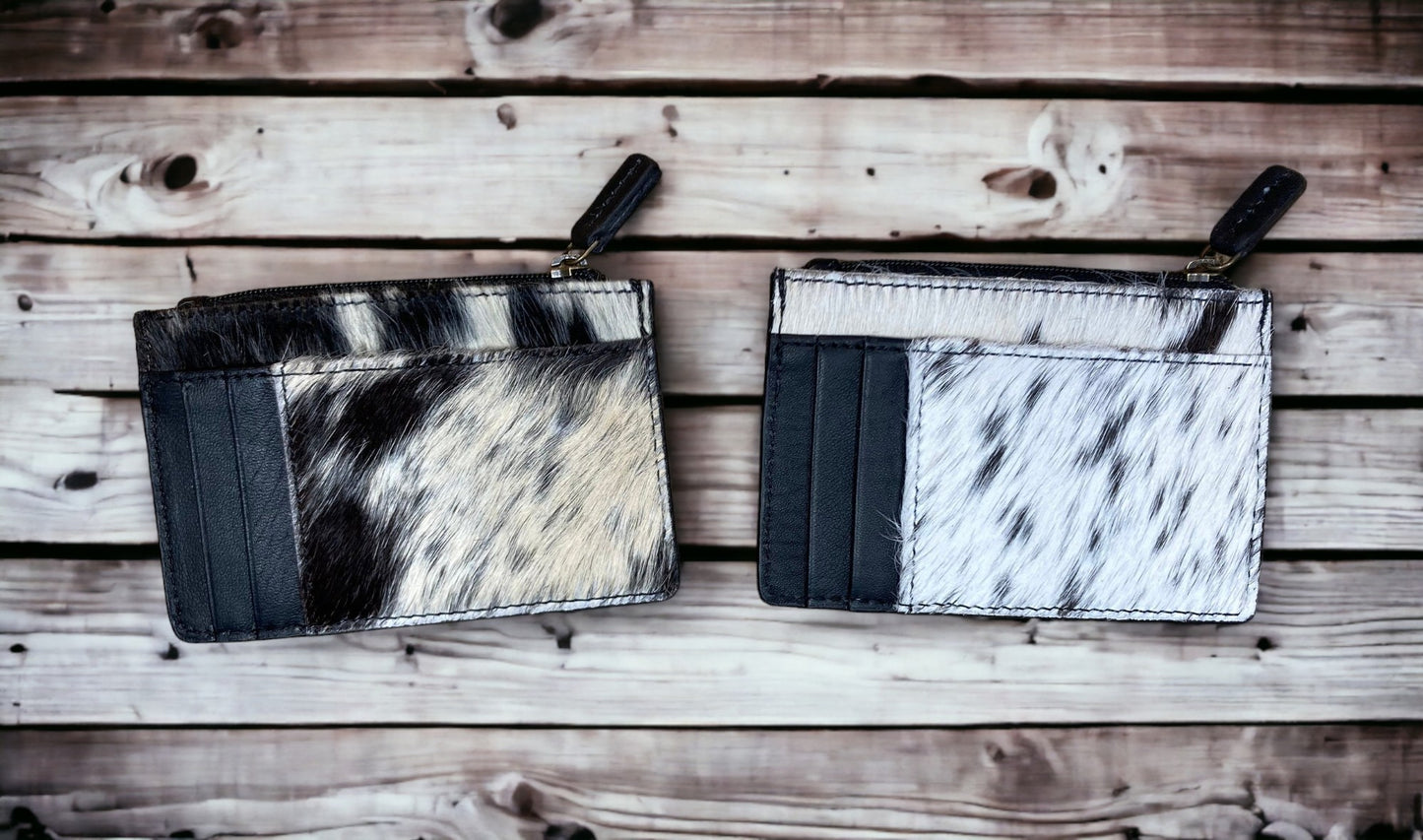 Western Wallet Cowhide Pocket Wallet Myra Wallet - BLACK TONES