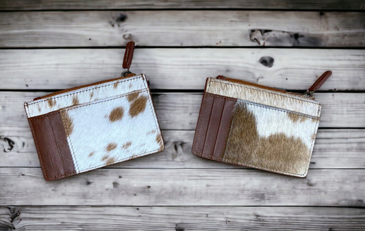 Western Wallet Cowhide Pocket Wallet Myra Wallet - BROWN TONES