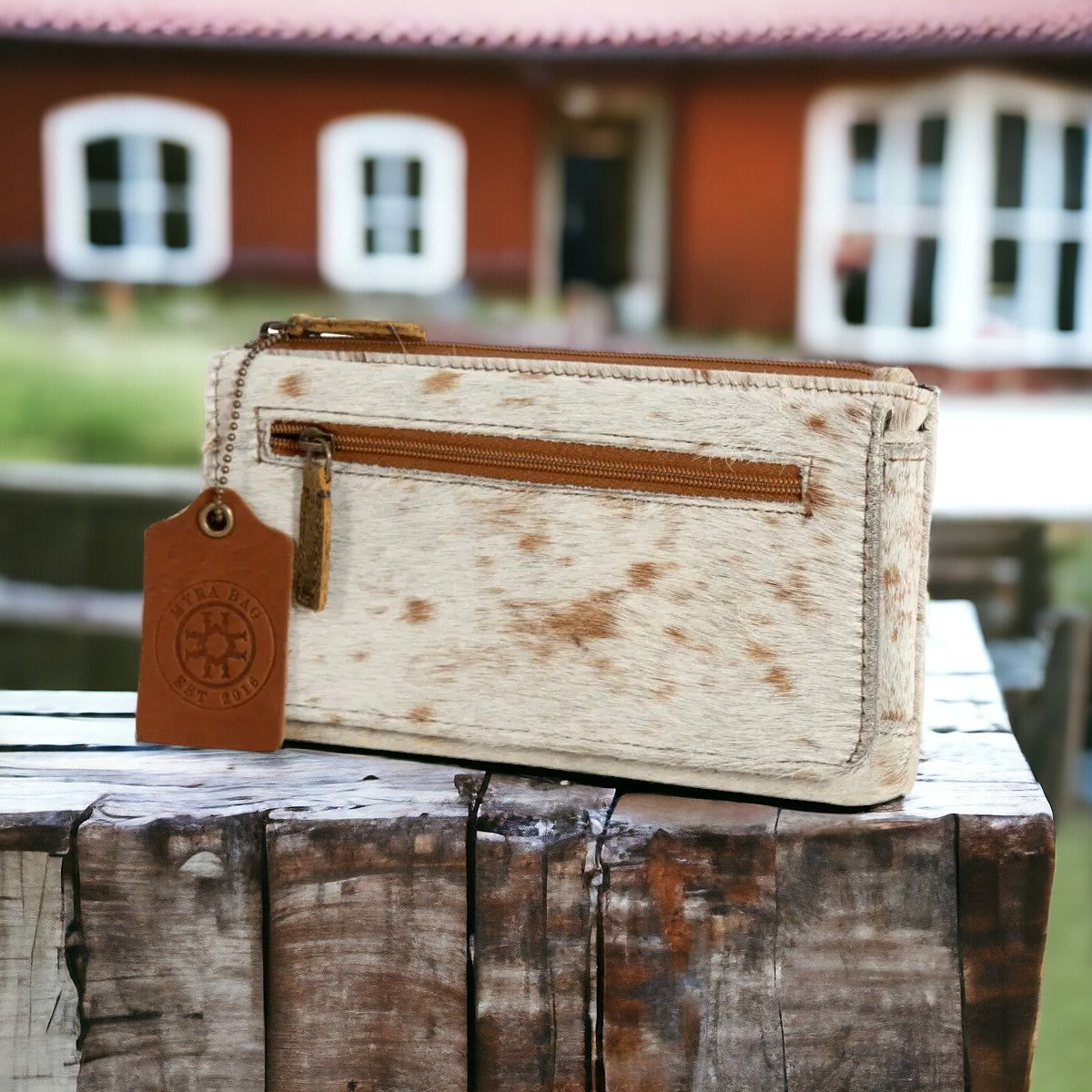 Western Wallet Cowhide Wallet Bifold Myra Wallet - BROWN TONES