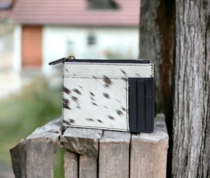 Western Wallet Cowhide Pocket Wallet Myra Wallet - BLACK TONES