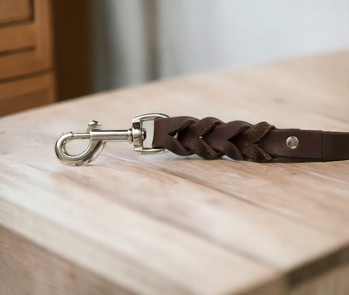 Genuine Leather Dog Leash - 60" Dark Oil