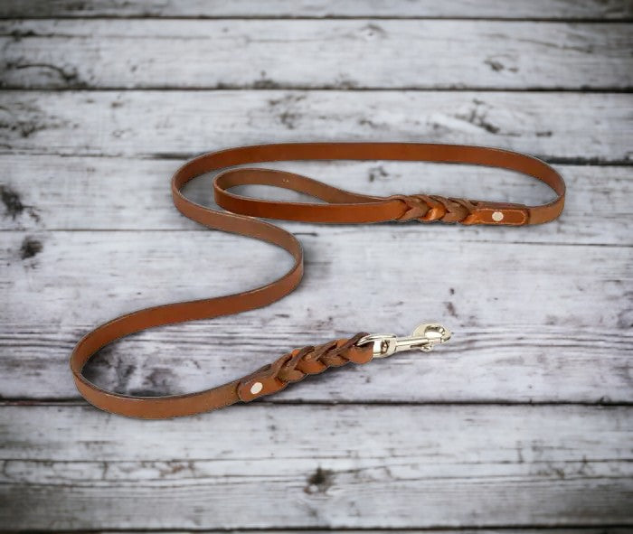 Genuine Leather Dog Leash - 60" Medium Oil